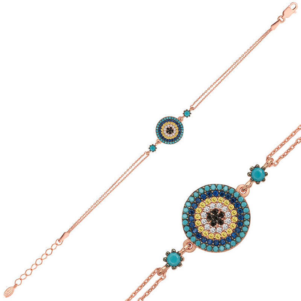 Gümüş Rose Nazar kadin Bileklik