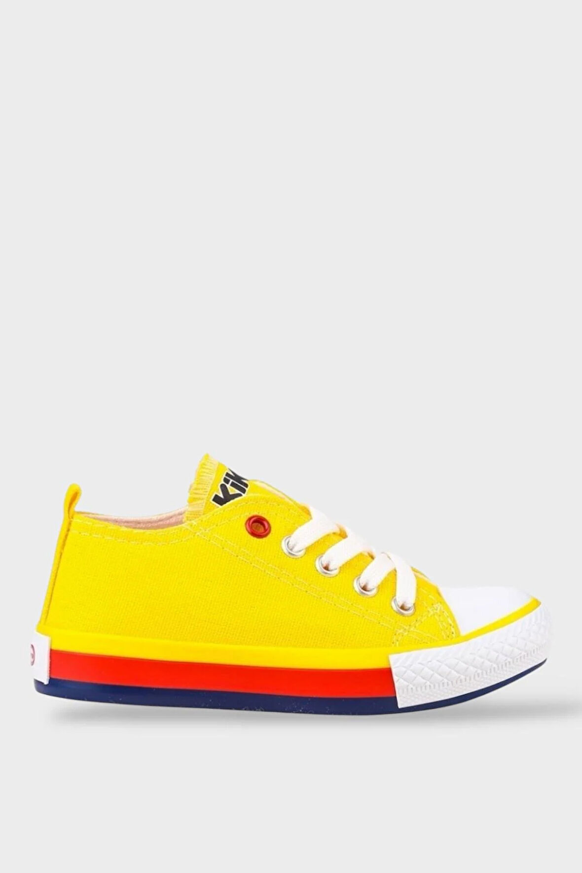 Unisex Çocuk Keten Kısa Convers Modeli Cırtlı Sneaker Spor Ayakkabı (26-30) SARI