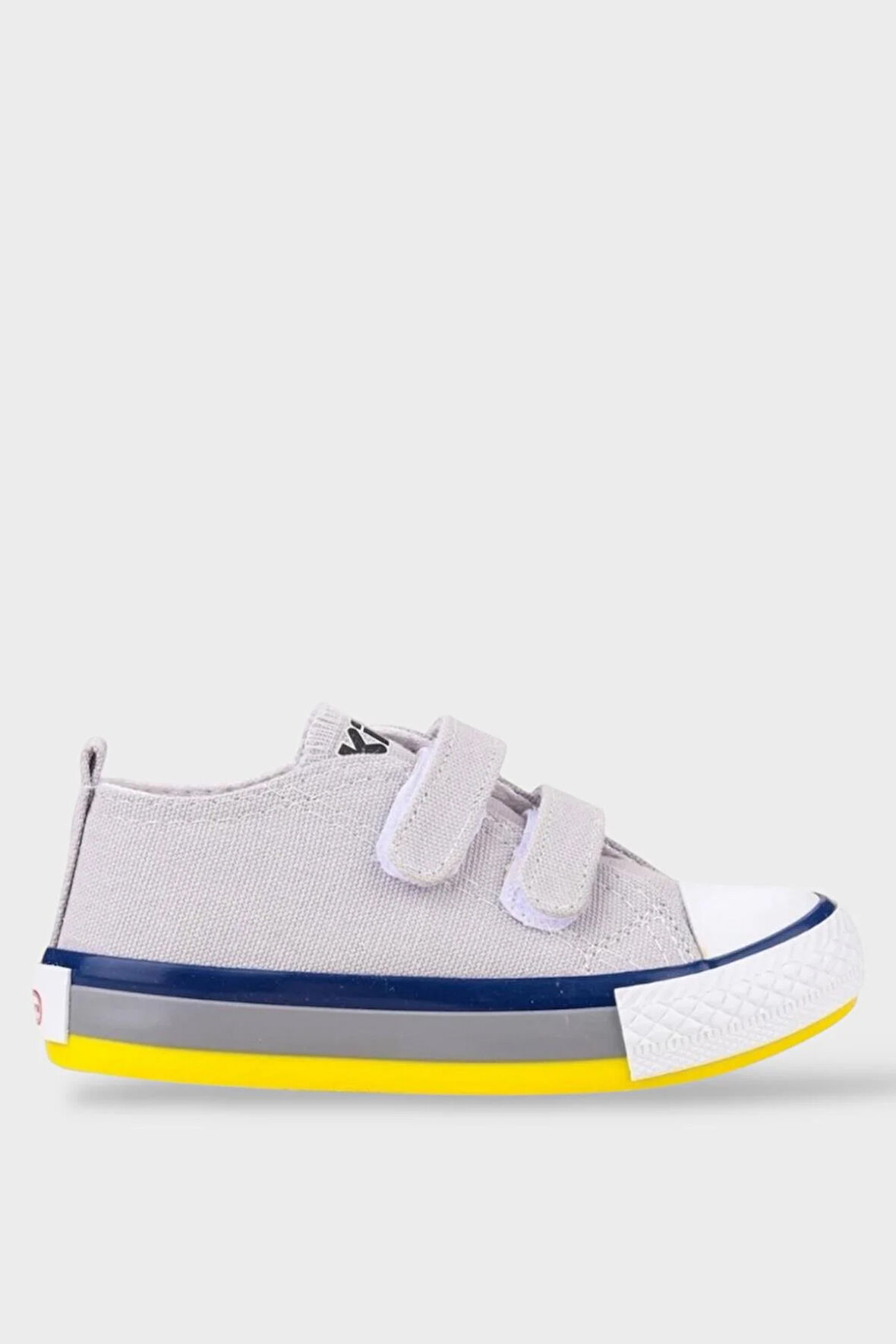 Unisex Çocuk Keten Kısa Convers Modeli Cırtlı Sneaker Spor Ayakkabı (26-30) GRİ