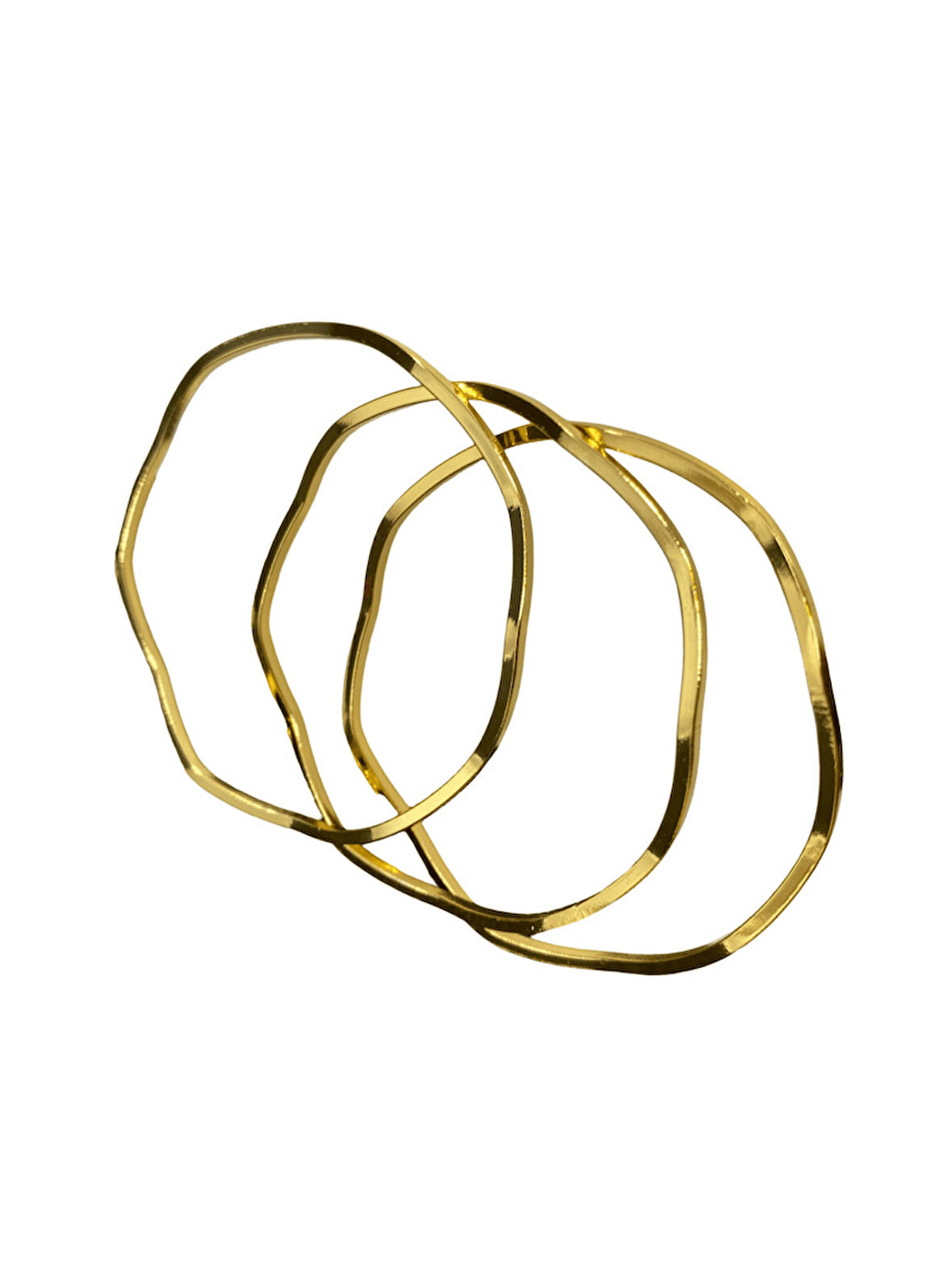 Altın Kaplama 3'lü Çelik Kadın Bileklik Seti  - Minimalist ve Zarif