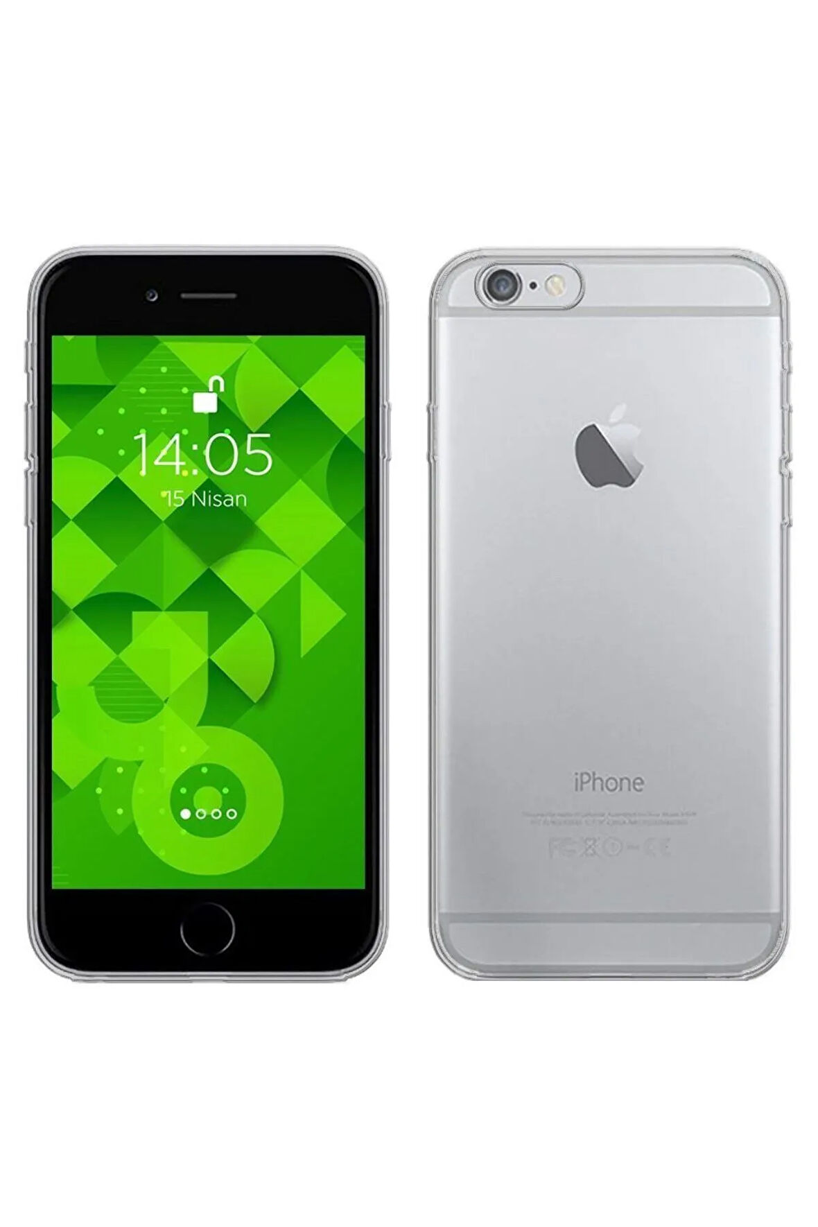 Iphone 6G Plus Uyumlu Ekran Koruyucu Kırılmaz Cam Extra İnce + Silikon Kılıf 2'li Paket