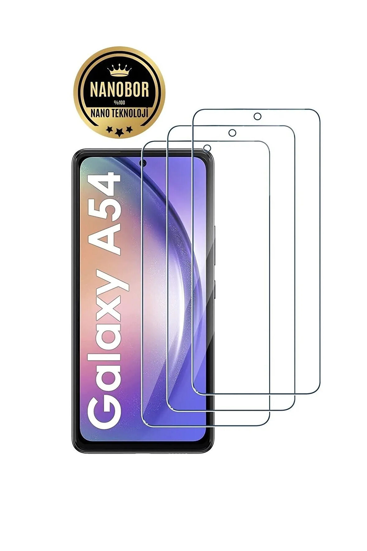 Samsung A54 5g Silikon Kılıf + Ekran Koruyucu Kırılmaz Cam Extra İnce  2'li Paket