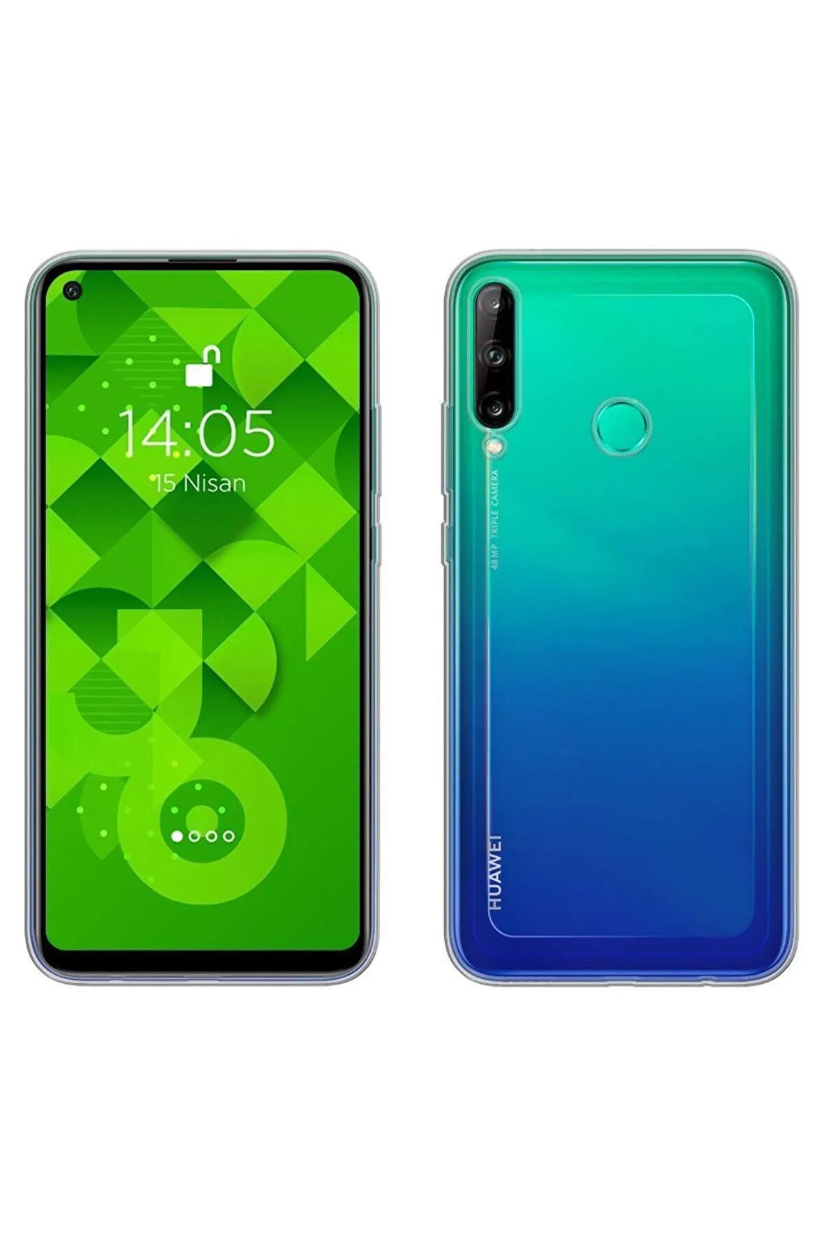 Huawei P40 Lite E Ekran Koruyucu 9h Temperli Kırılmaz Cam Sert Şeffaf + Silikon Kılıf 2'li Paket
