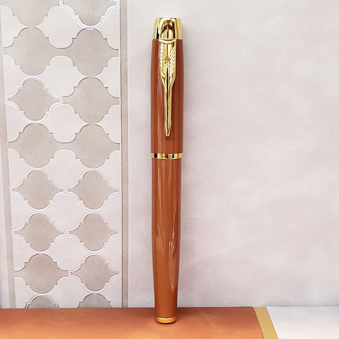 Taba Rengi Metal Tükenmez Kalem 