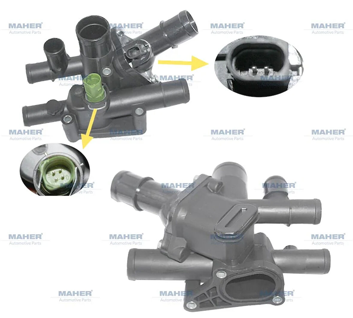 TERMOSTAT KOMPLE GOLF / A3 / BORA 2002-2006 AVU-BFQ 1.6 MANUEL 06A121111