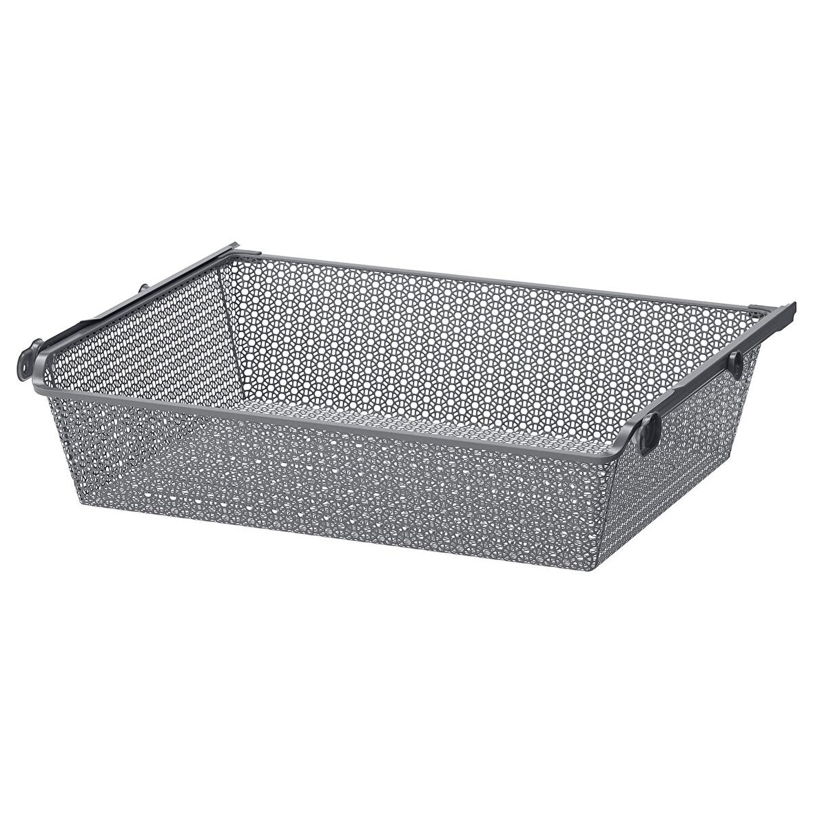 Raylı tel sepet, koyu gri, 75x58 cm