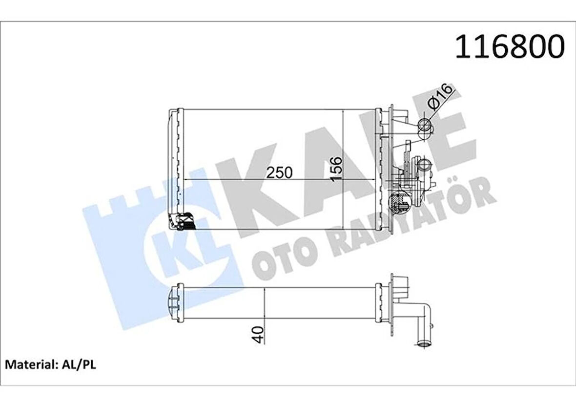 KALORİFER RADYATÖRÜ TEMPRA 1.6-2.0 MUSLUKSUZ 2 SIRA AL PL SİSTEM 40572017