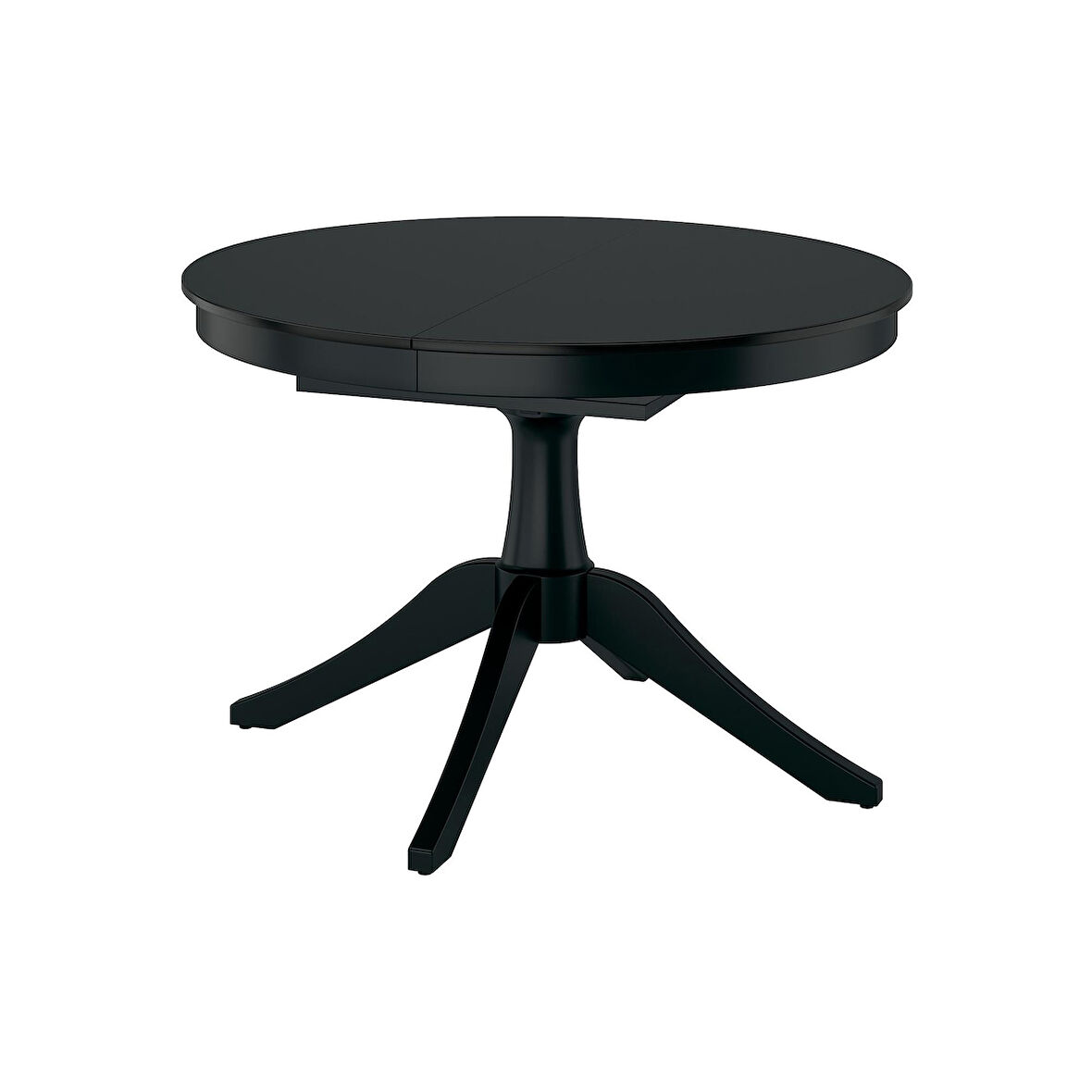 Yuvarlak yemek masası, siyah, 4-6 kişilik, açılabilir, 110/155 cm