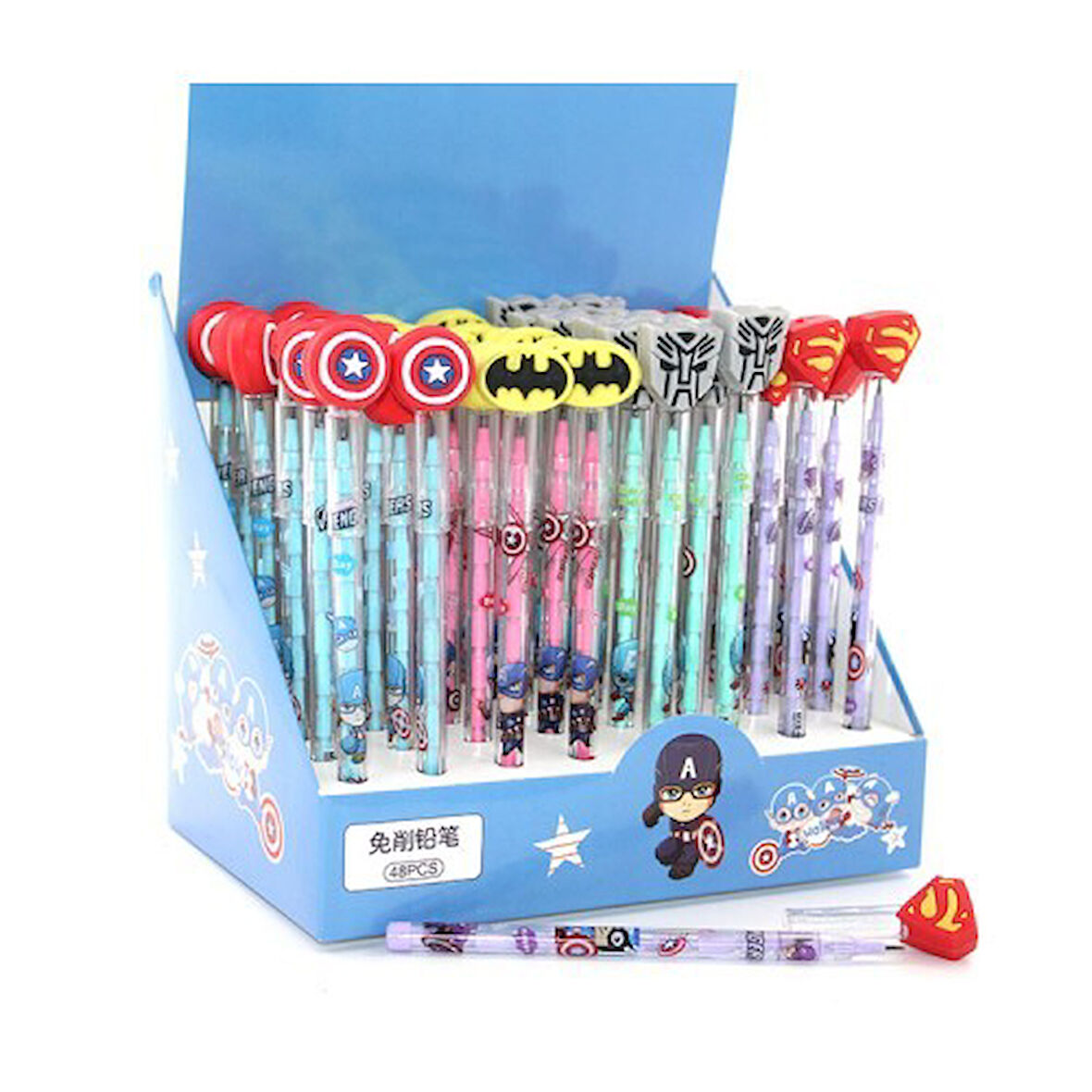 Karışık Kahraman Figürlü Kurşun Kalem Model 3 