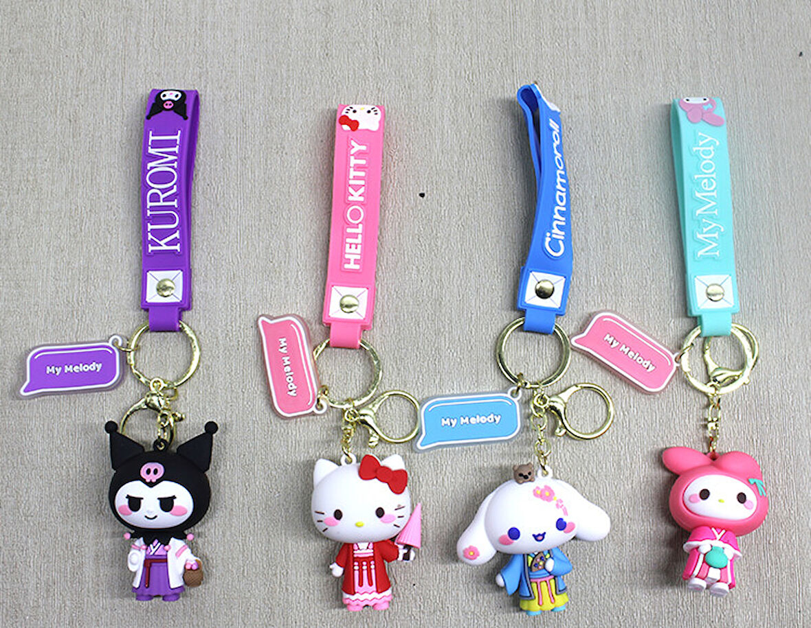 Silikon Kuromi, Hello Kitty, My Melody Anahtarlık 