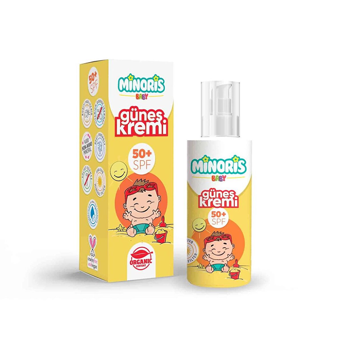 Minoris Baby Organik Güneş Kremi 50 Spf 150ml 