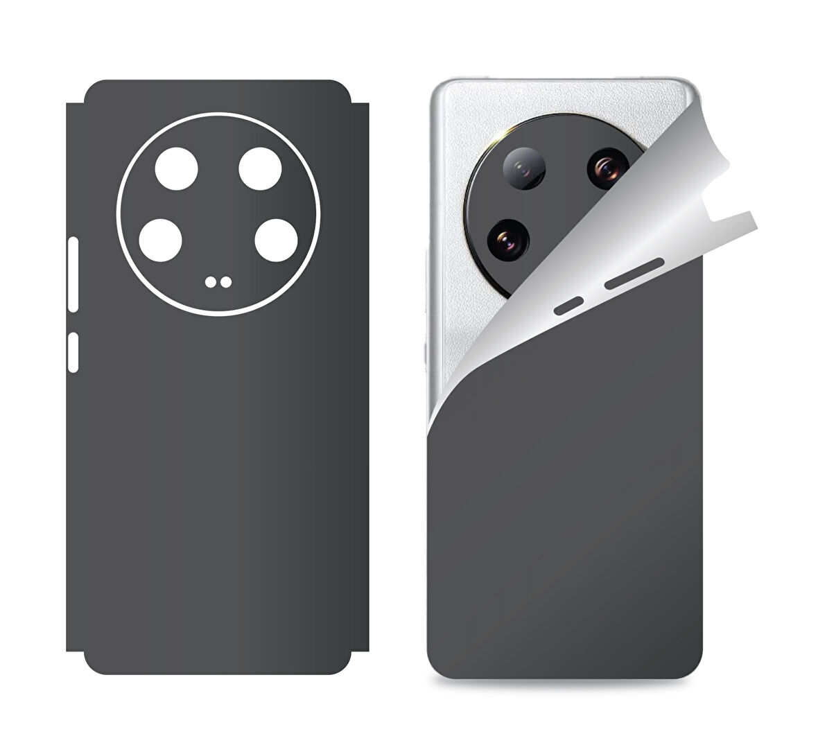 Xiaomi Mi 13 Ultra için uyumlu 360 full arka ve yan kaplama koruma sticker KOYU GRİ