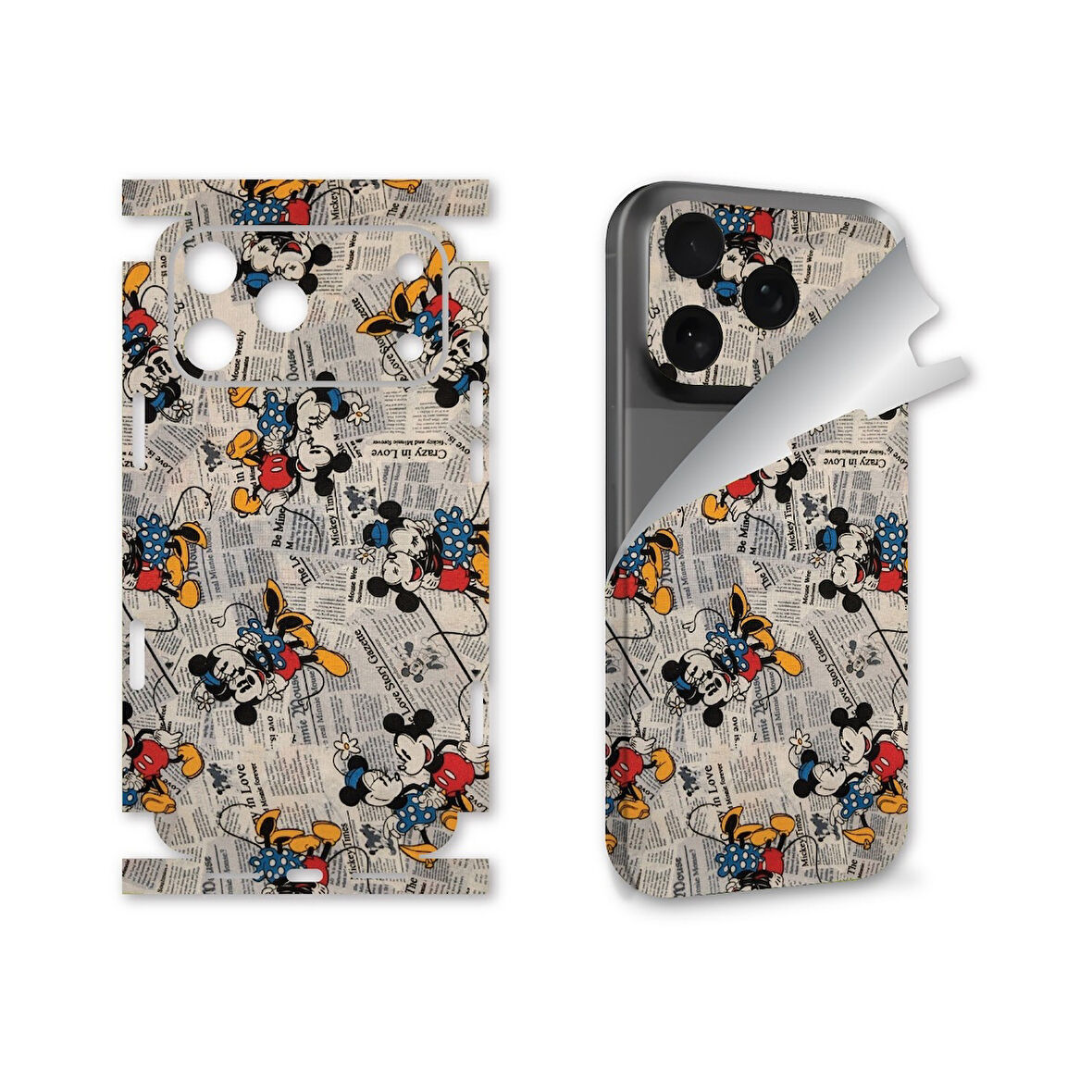 Apple Iphone 17 Pro Max Uyumlu Full Kaplama Sticker Çizilme Önleme Kılıfsız Kullanım İçin Mickey Mouse