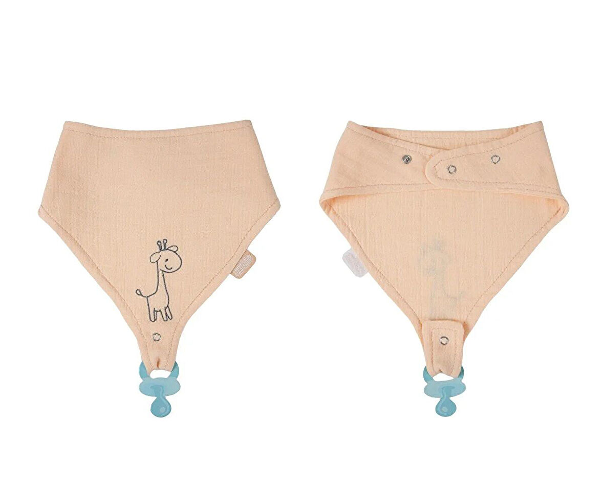 BabyJem Emzik Askılı Müslin Önlük 837 Somon