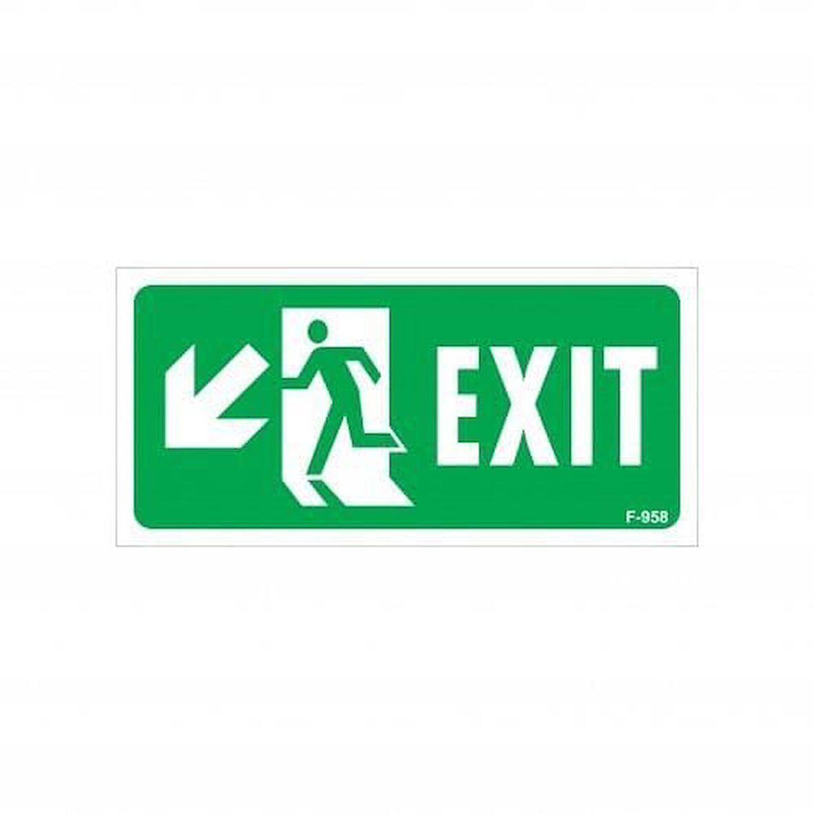 Exit Sol Aşağı Uyarı Levhası 17,5x25 KOD:958