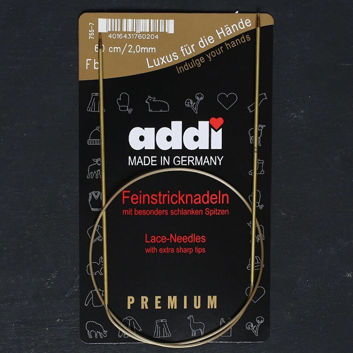 Addi 2mm 60cm Klasik Misinalı Dantel Şişi - 755-7