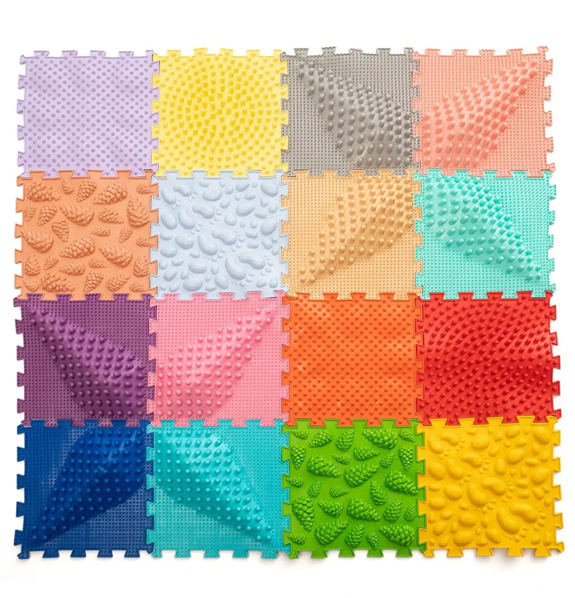 16 Modüllü Ortopedik Halı Çocuk Duyu Matları