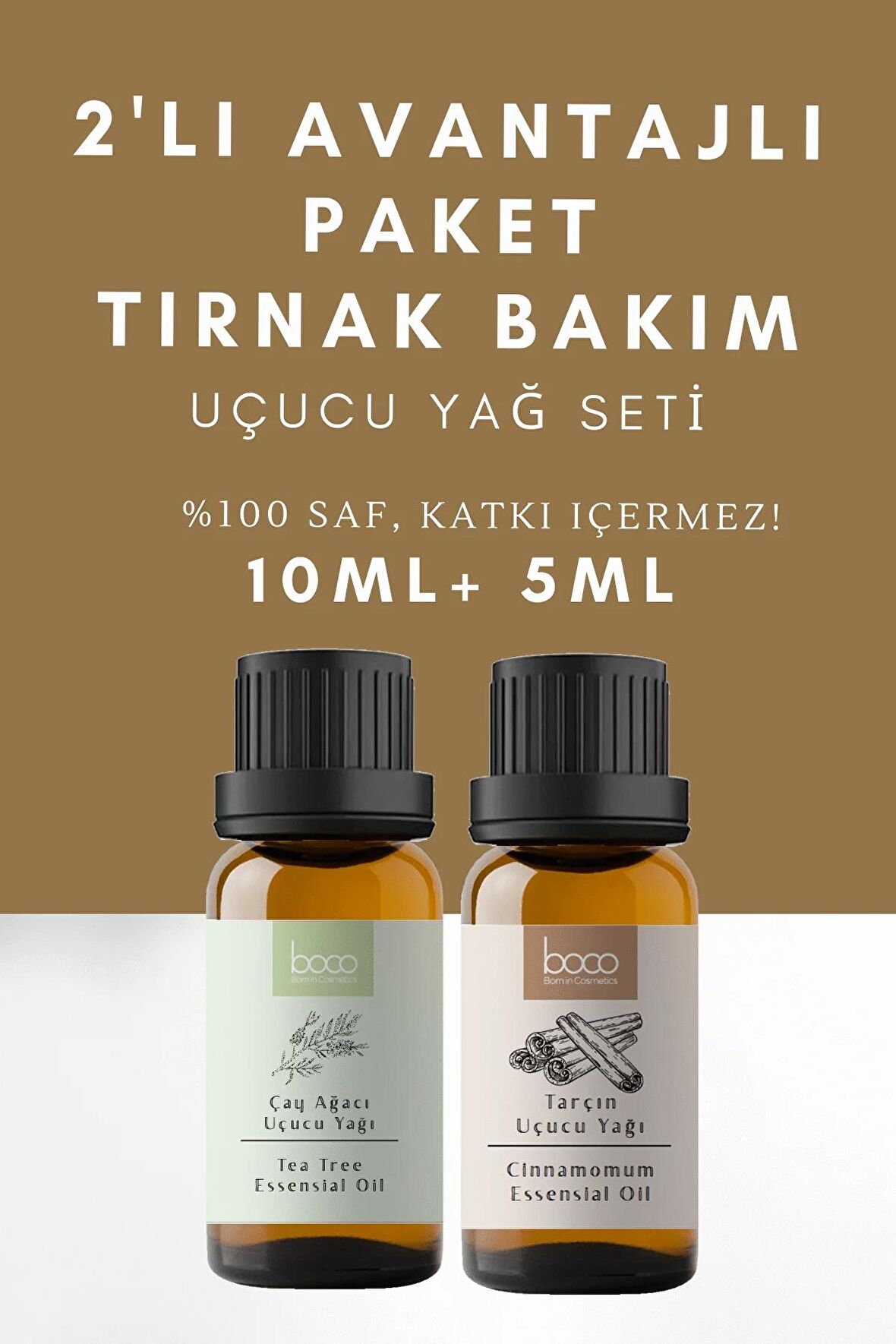 Çay Ağacı & Tarçın Saf Aromaterapi Uçucu Yağı Avantajlı 2'li Set 15 ml