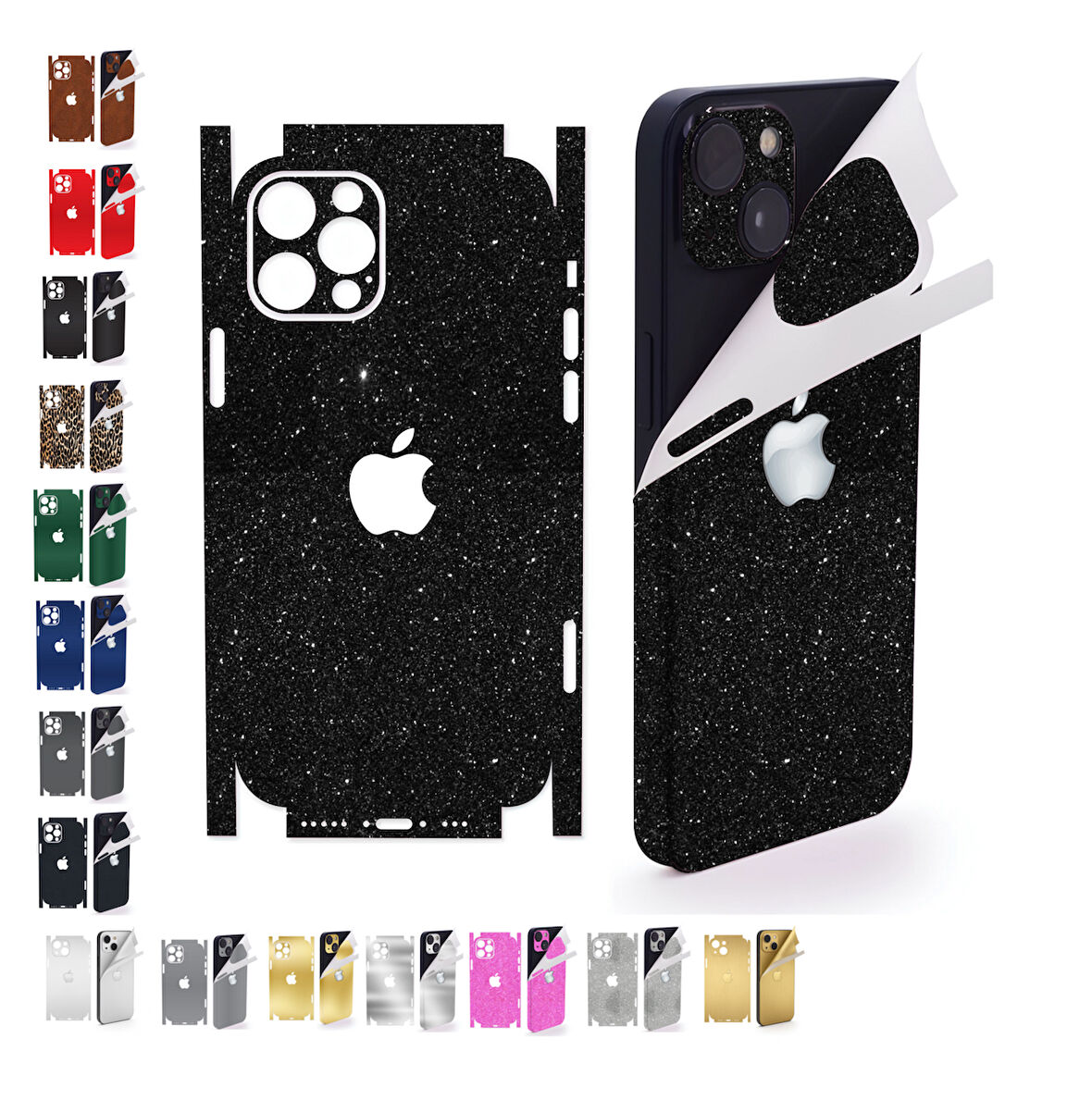 İphone 13 mini için uyumlu 360 full arka kaplama koruma sticker kılıfsız kullanım- 14 FARKLI RENK