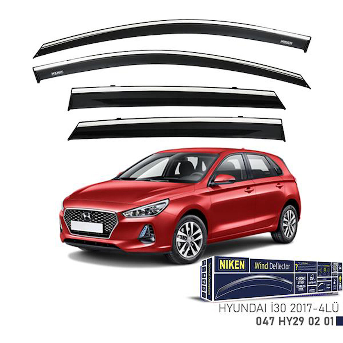 KROMLU CAM RÜZGARLIĞI HYUNDAI 130 2017- 4LÜ
