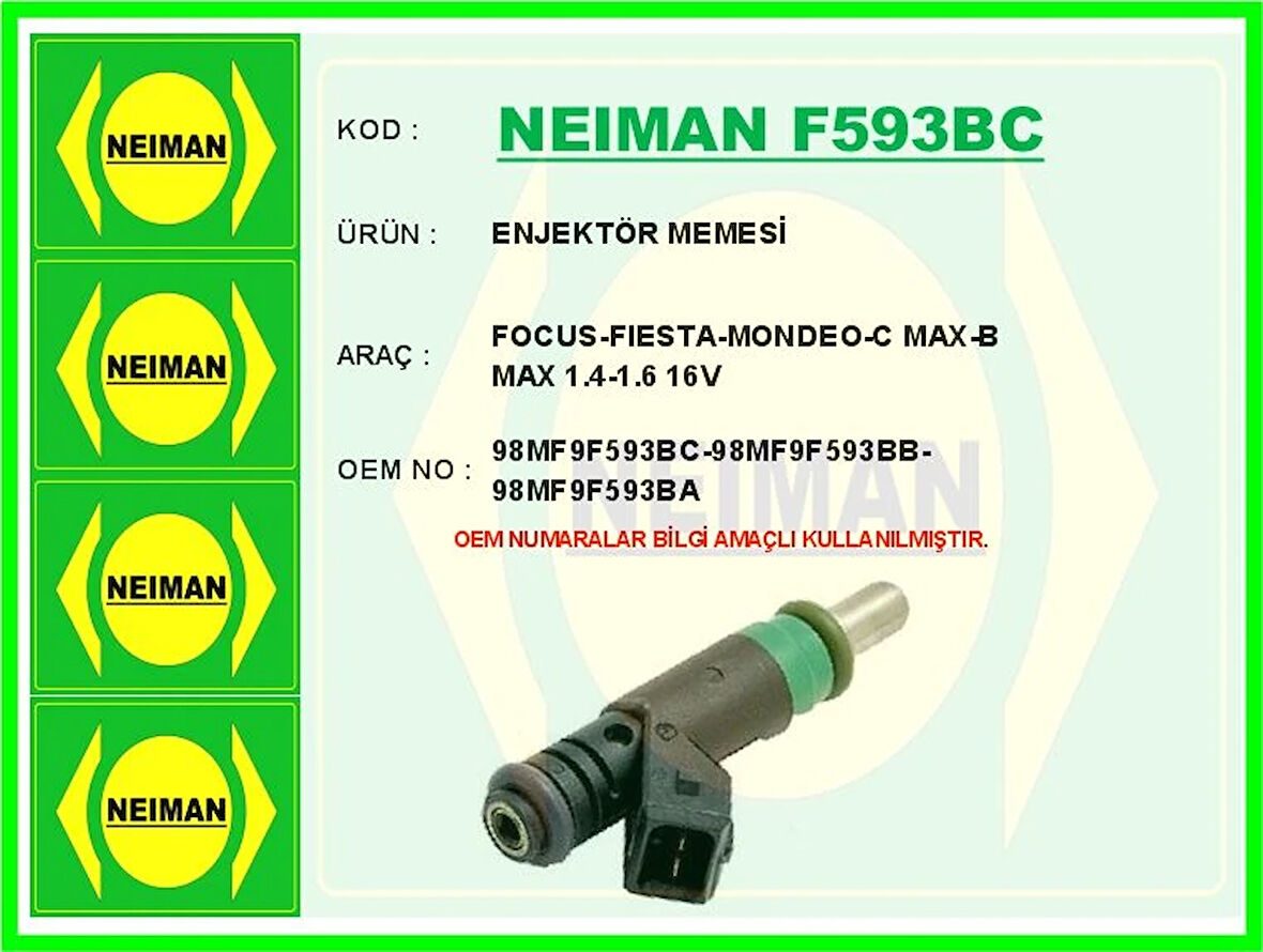 ENJEKTÖR MEMESİ FIESTA 2002 FOCUS I-2 1998 MONDEO 4 20071 4C MAX 1.4-1.6 ZETEC 2004 B-MAX 2014 1.6 ZET EC 98MF9F593BC 98MF9F593BB 98MF9F593BA