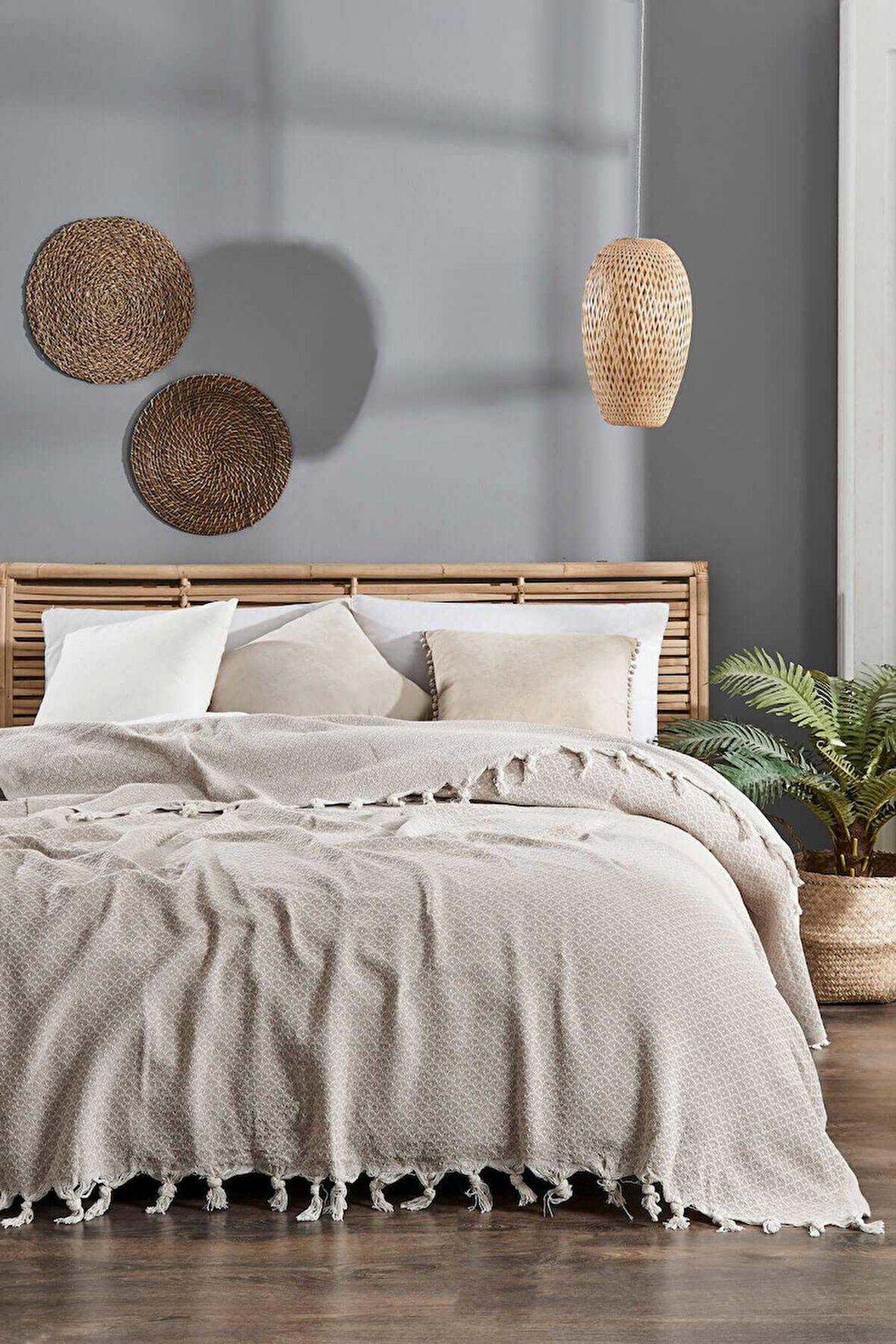 Çift Kişilik Yatak Pikesi Deniz Bej 200 x 230 Cm