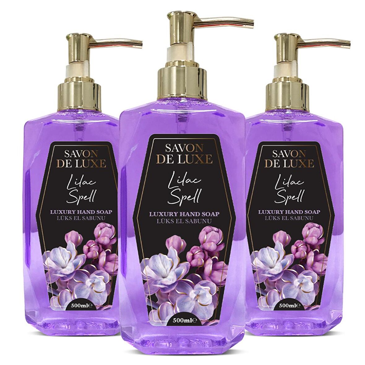 Savon De Luxe Luxury Floral Lilac Spell Sıvı Sabun 500 ml x 3 Adet