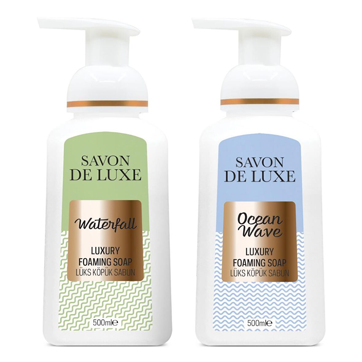 Savon De Luxe Purity Waterfall ve Ocean Wave Köpük Sıvı Sabun 500 ml × 2 Adet