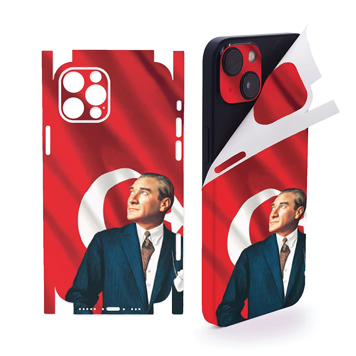 Apple İphone 13 pro full kaplama koruma sticker kılıfsız kullanım çizilme önleyici ATATÜRK 1