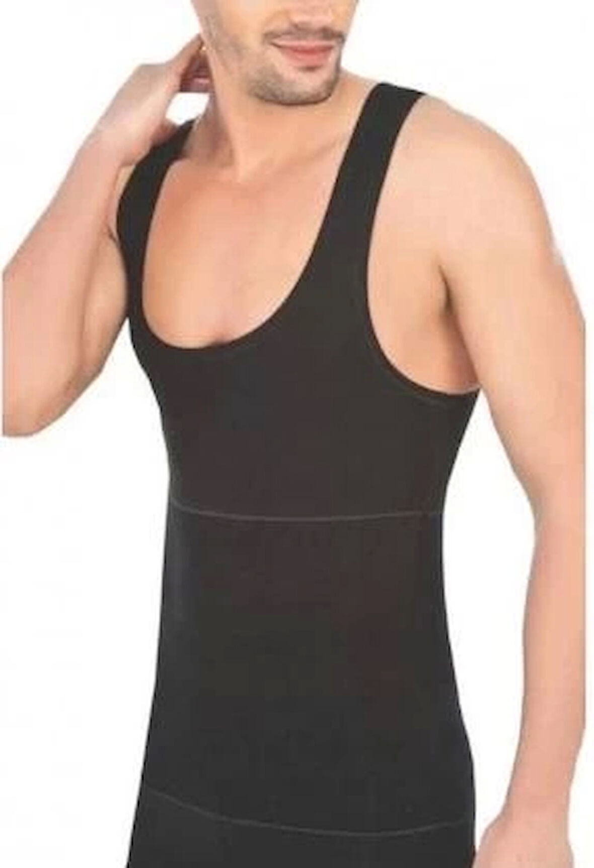 İmer 511 Erkek Korse Atlet - Siyah - XL