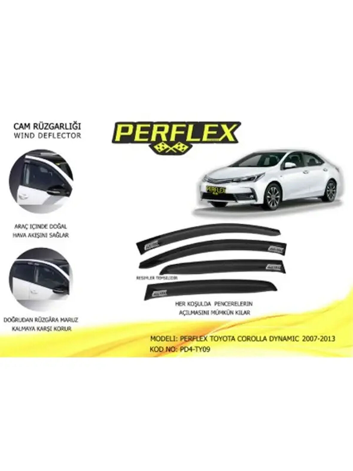 CAM RUZGARLIGI MUGEN TIP 4 PARCA TOYOTA COROLLA DYNAMIC 2007-2012