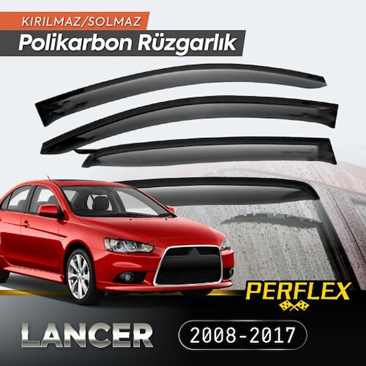 Mitsubishi Lancer 2008-2017 Cam Rüzgarlığı V2 Düz