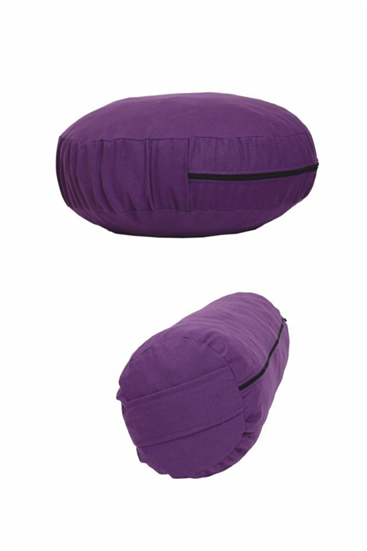 Organik Kabuk Dolgulu Meditasyon Minderi + Bolster Minderi Ikili Set