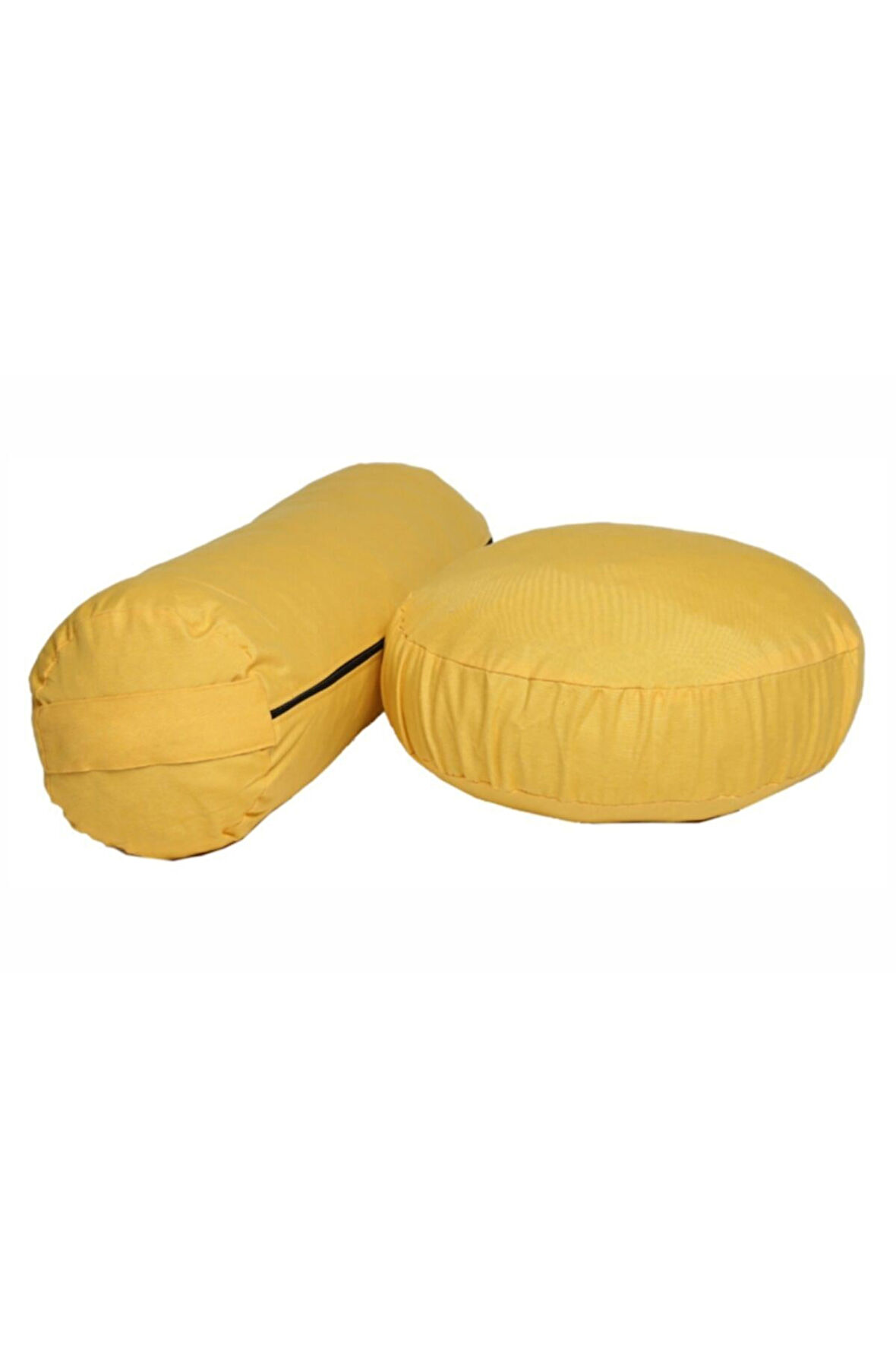Organik Kabuk Dolgulu Meditasyon Minderi + Bolster Minderi Ikili Set