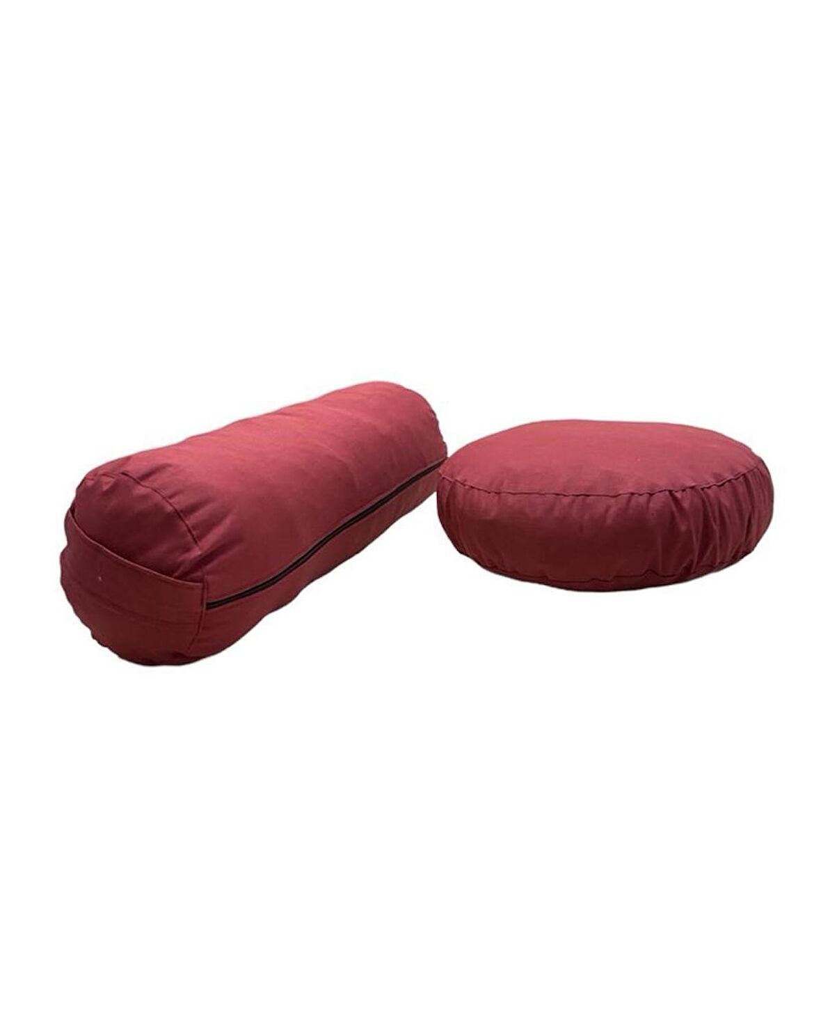 Bolster Minderi & Meditasyon Minderi / Bordo /  Antibakteriyel Duck Kumaş / İkili Set