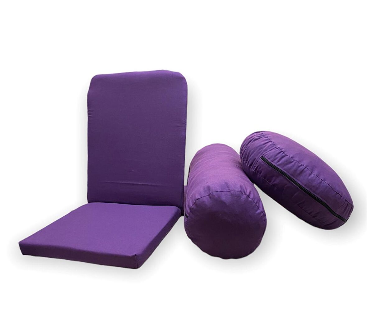 Meditasyon Sandalyesi (Backjack) & Bolster Minderi / Meditasyon Minderi 3'lü Set