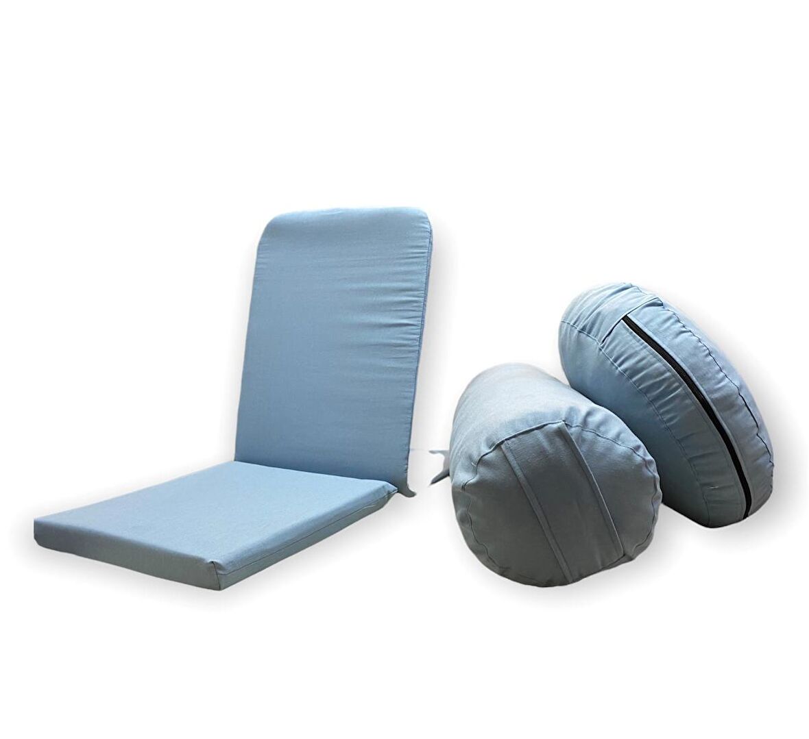 Meditasyon Sandalyesi (Backjack) & Bolster Minderi / Meditasyon Minderi 3'lü Set