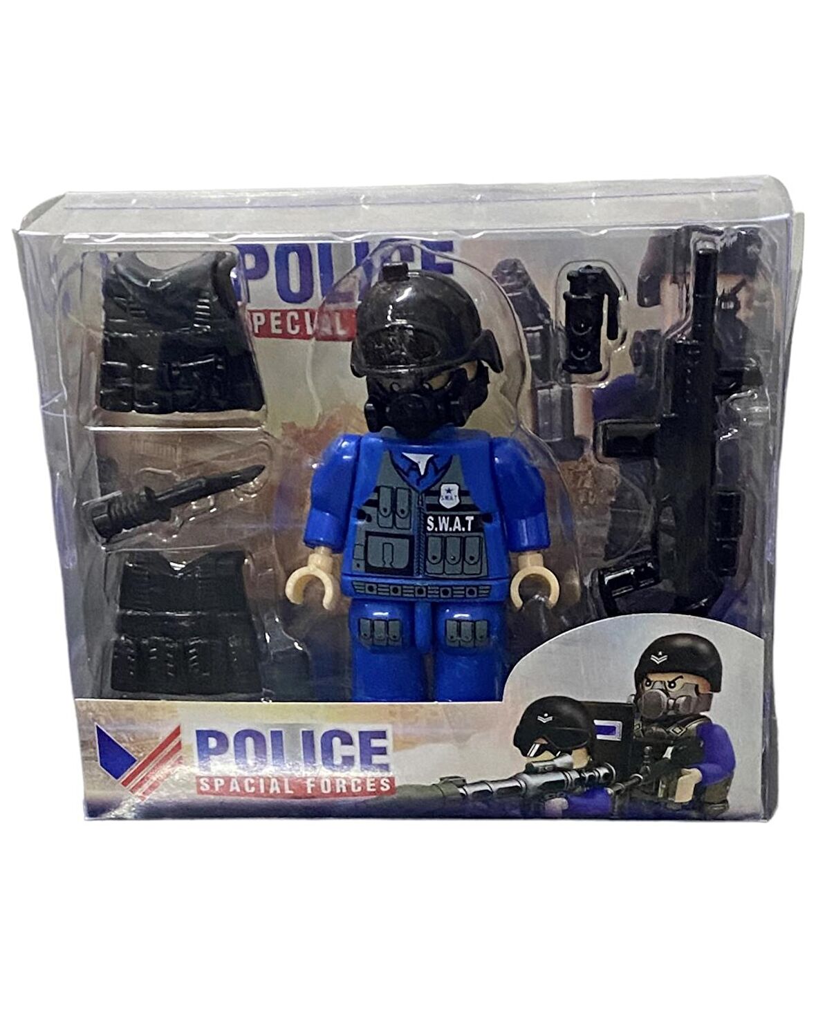 Küçük Polis Figür Giydirilebilir Oyuncak - Polis Figür Aksesuarlı Oyuncak -Police Special Forces