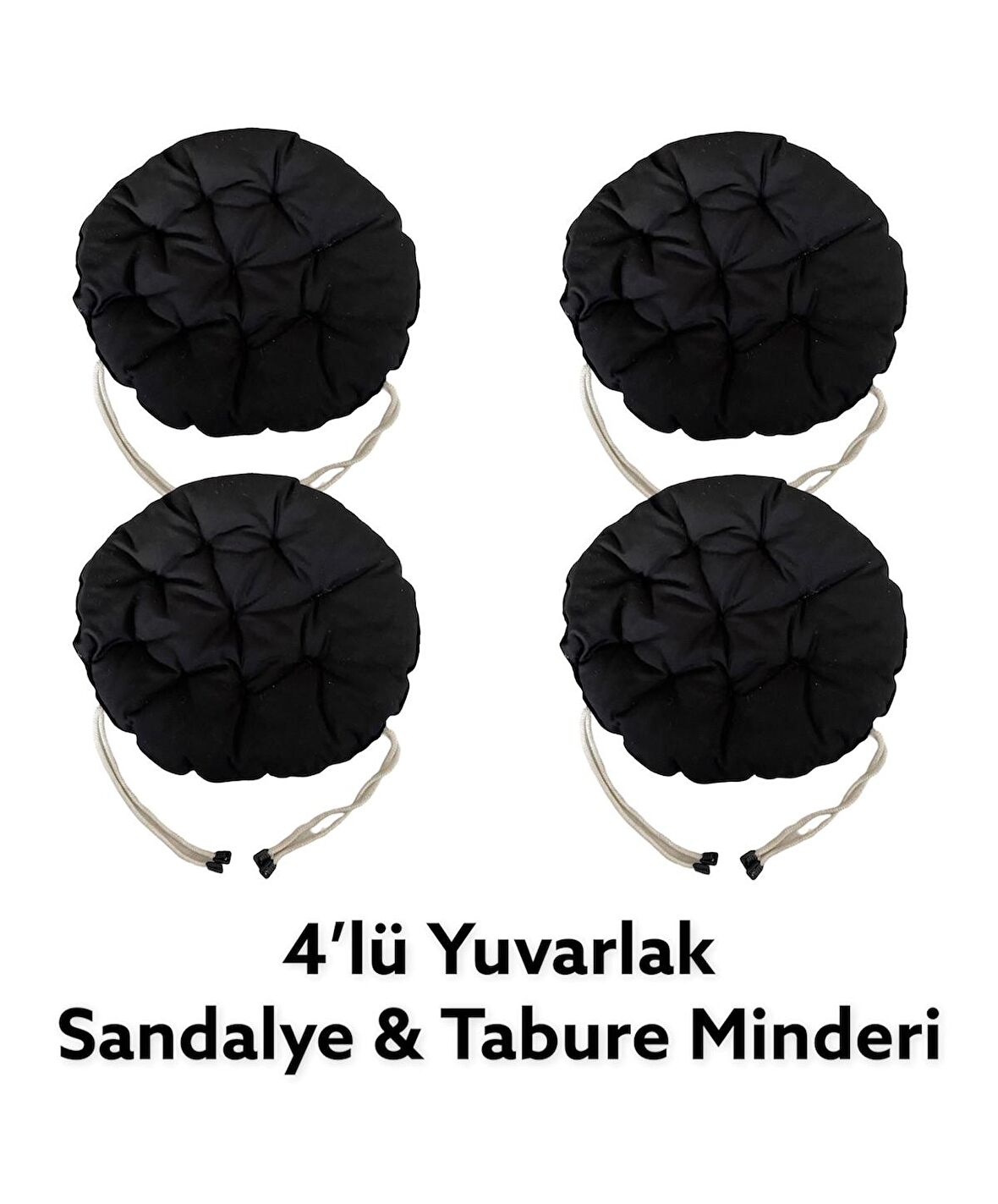 Yuvarlak Tabure Minderi - Puf Minder 4 Adet - 40 CM Çapında