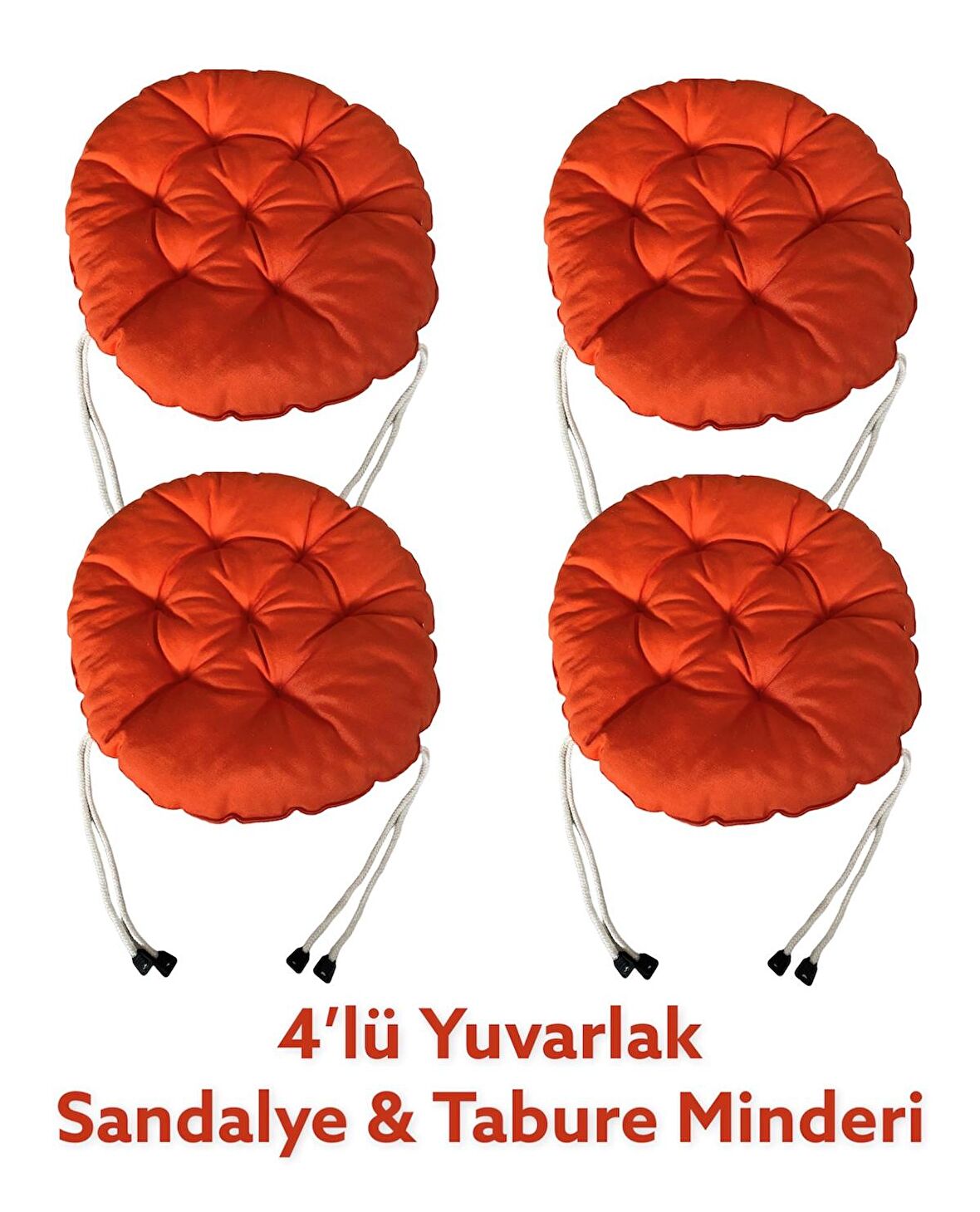 Yuvarlak Tabure Minderi - Puf Minder 4 Adet - 40 CM Çapında