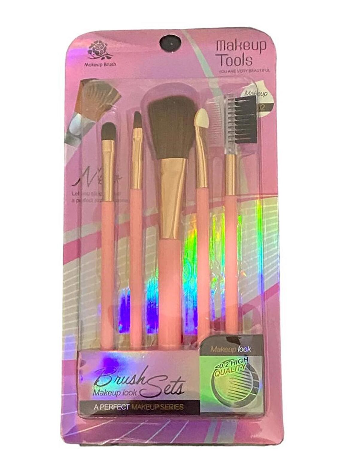 Kaş ve Kirpik Bakımı Fırça ve Tarak Seti - Makeup Tools - Makeup Brush - 5 Parçalı Set