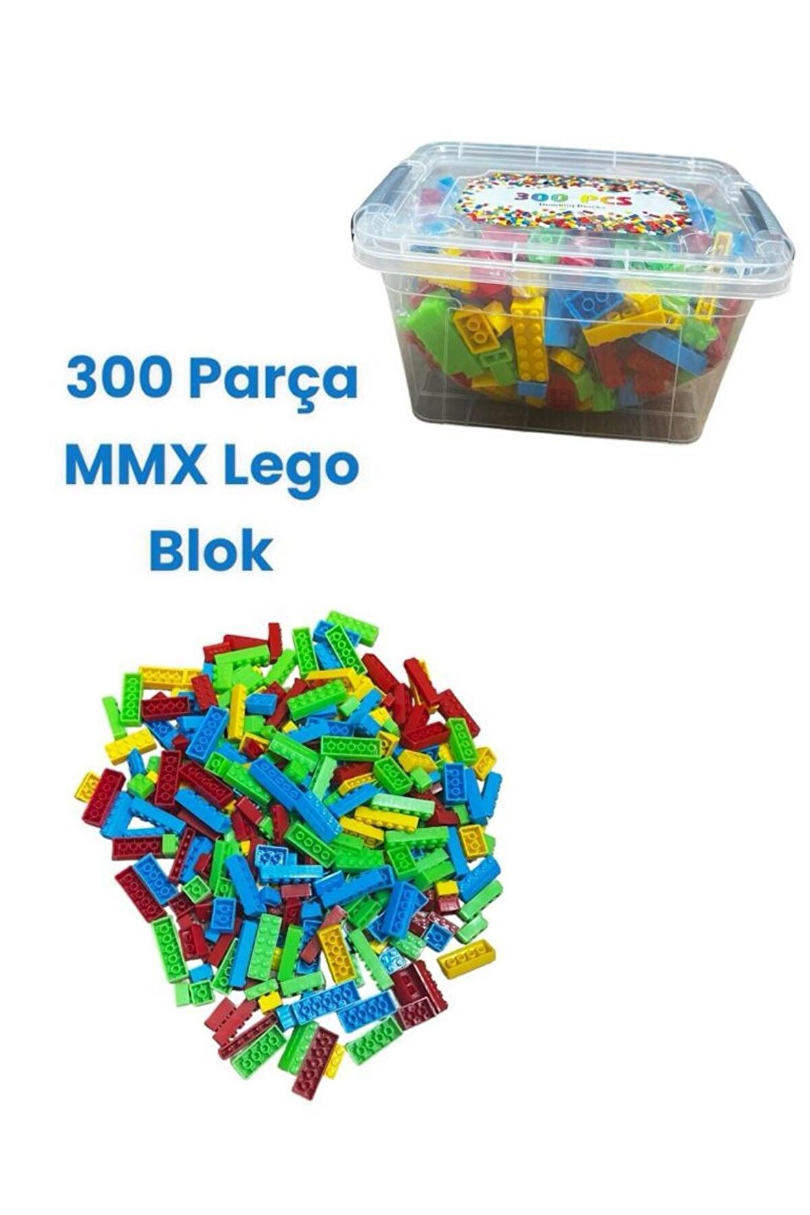 300 Parça Mmx Lego Blok Puzzle Plastik Saklama Kabı İle Birlikte