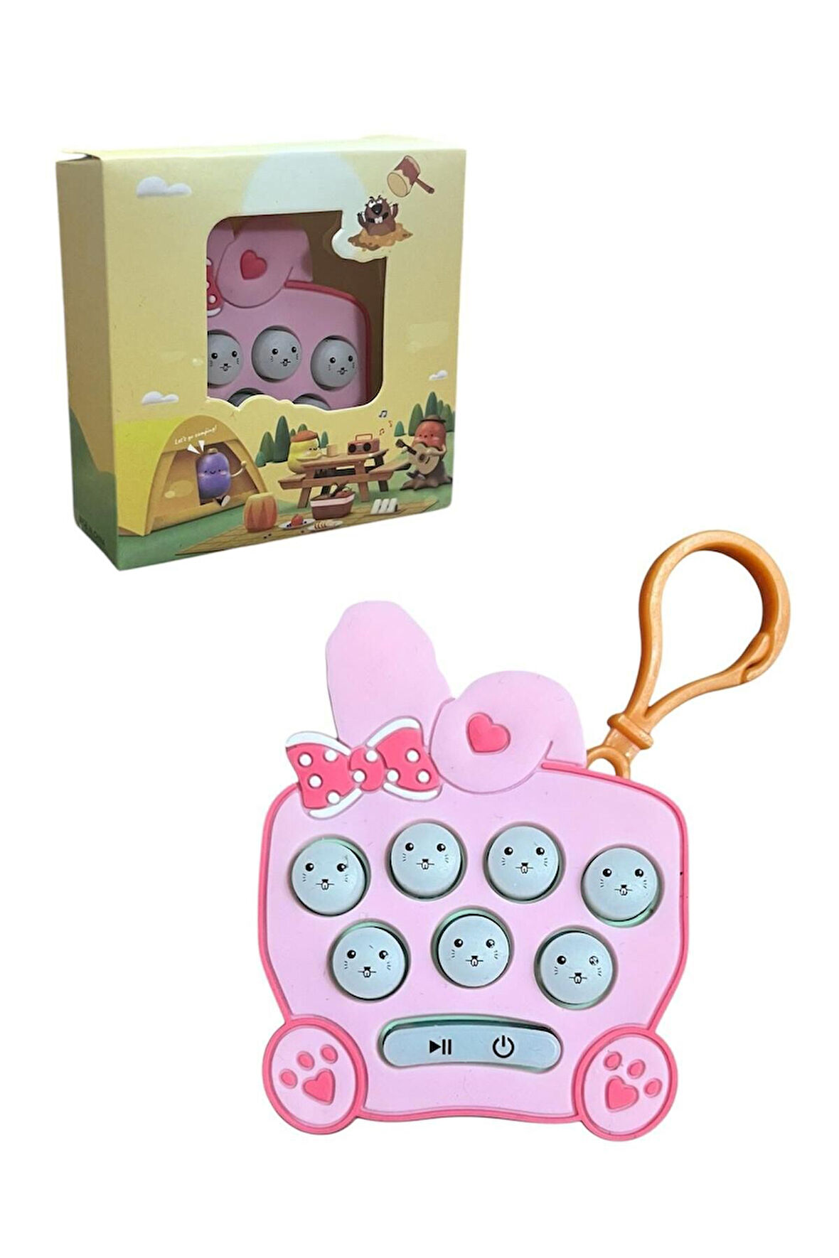Işıklı Sesli Mini Popit Oyuncak Elektronik Popit Mini Konsol Pop-İt Işıklı Oyun Extra Level Lila