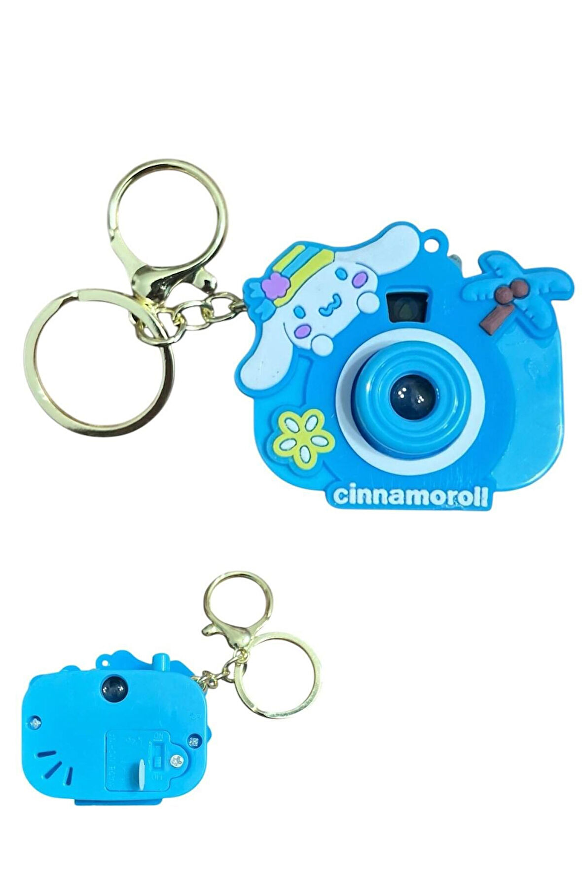 Cinnamoroll Karakterli Oyuncak Projeksiyonlu Fotoğraf Makinesi Projektör Anahtarlık Çanta Süsü