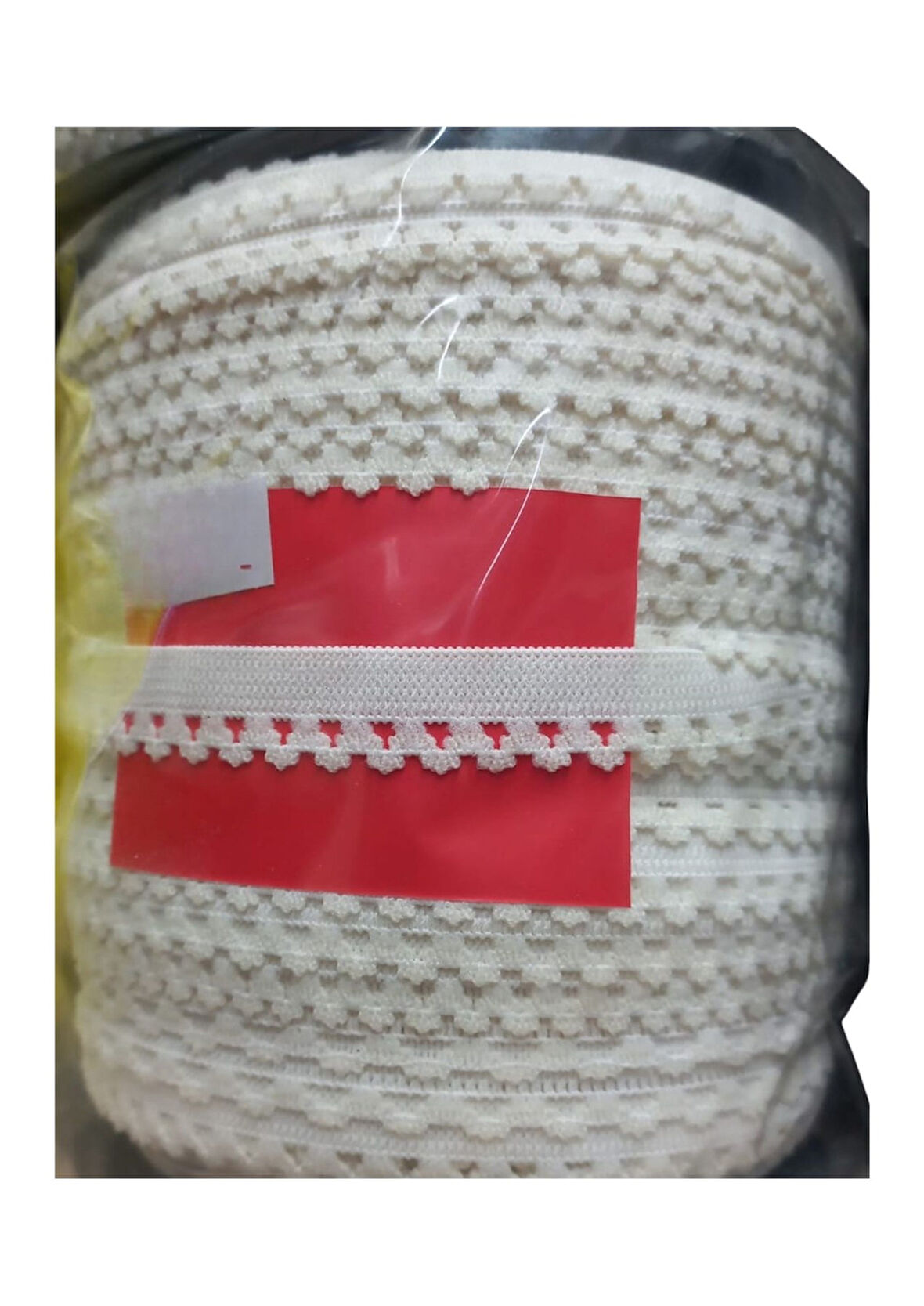 Çamaşır Lastiği Dantelli 1 cm 75 Metre 1 Top Beyaz 2. Model