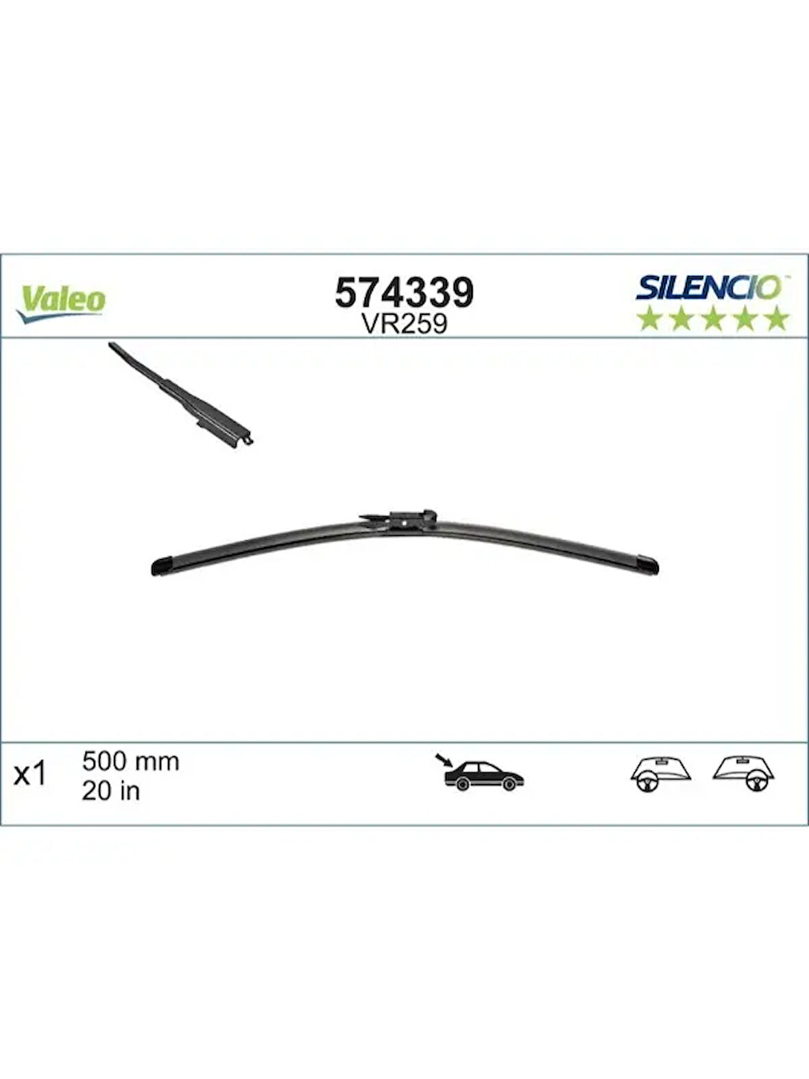 VALEO SILENCIO X TRM FLAT BLADE VM259 (X1) / (500 MM) / (ARKA) OPEL INSIGNIA (09 )