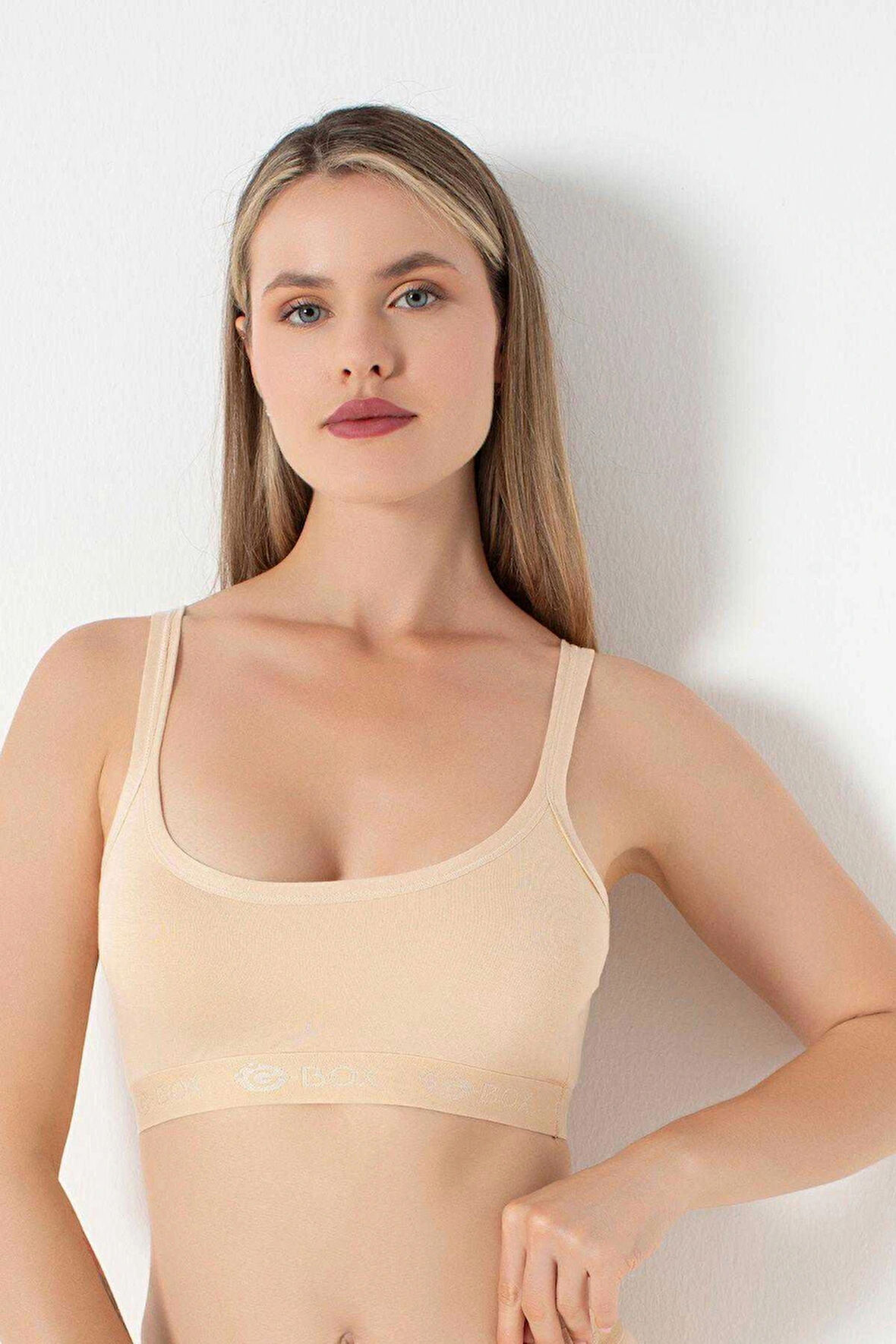 G-box 942 Kadın Bambu Parmak Askı Pedli Büstiyer - Ten - M