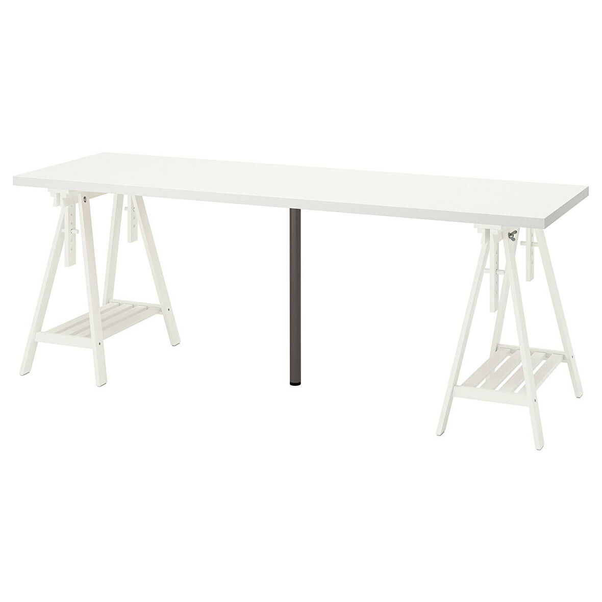 Çalışma masası, beyaz-koyu gri, 200x60 cm