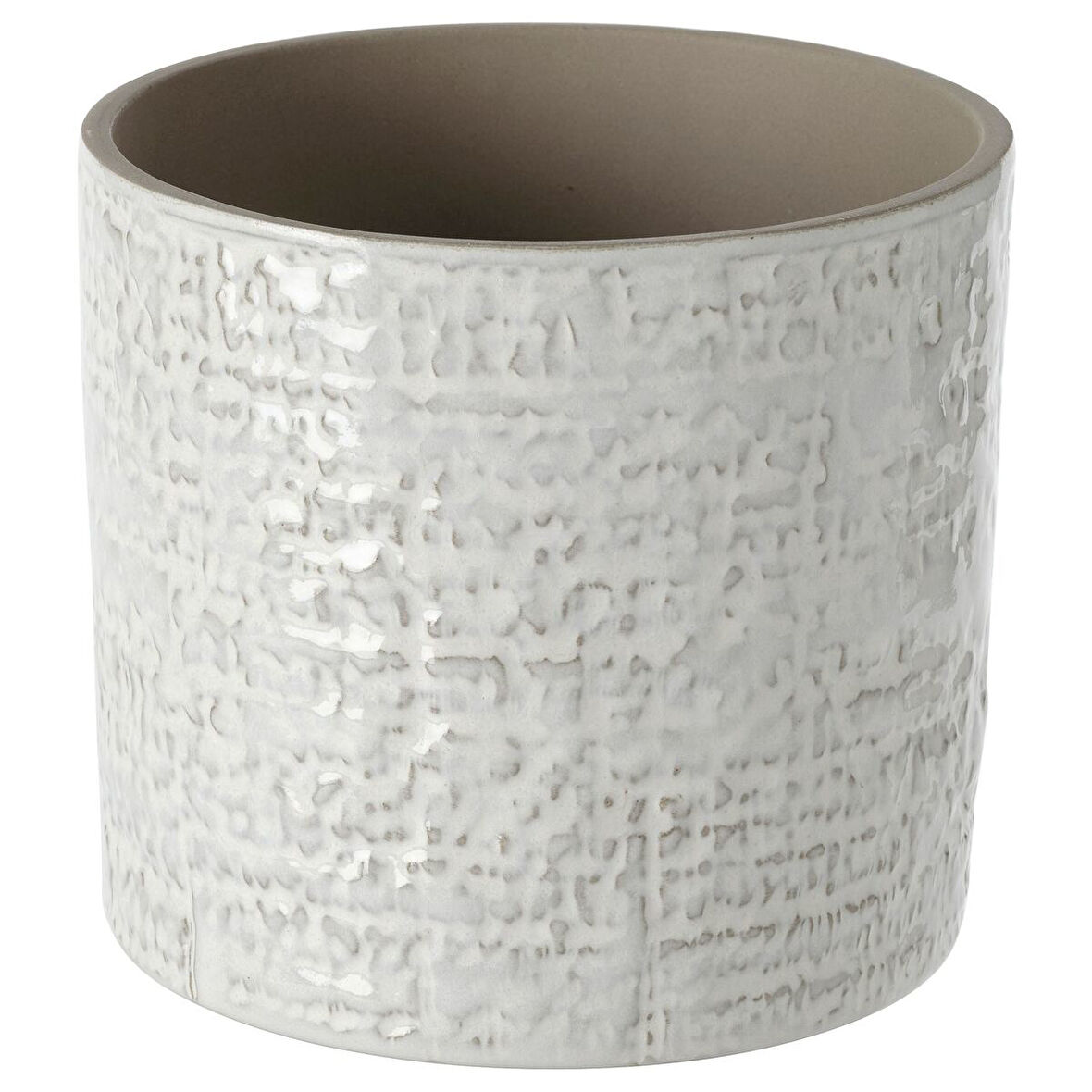 Seramik saksı, beyaz, 12 cm