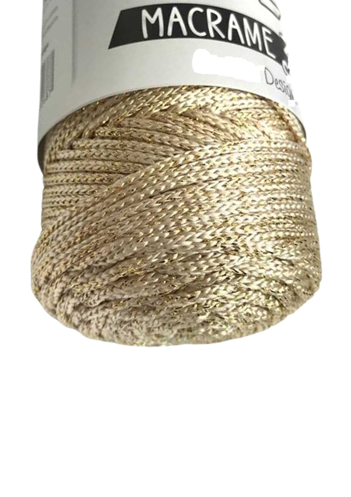 Makrome İpi 3mm Polyester Krem Simli